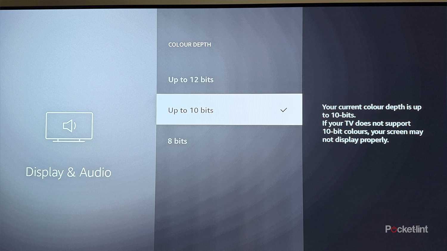 Color depth setting on Fire TV.