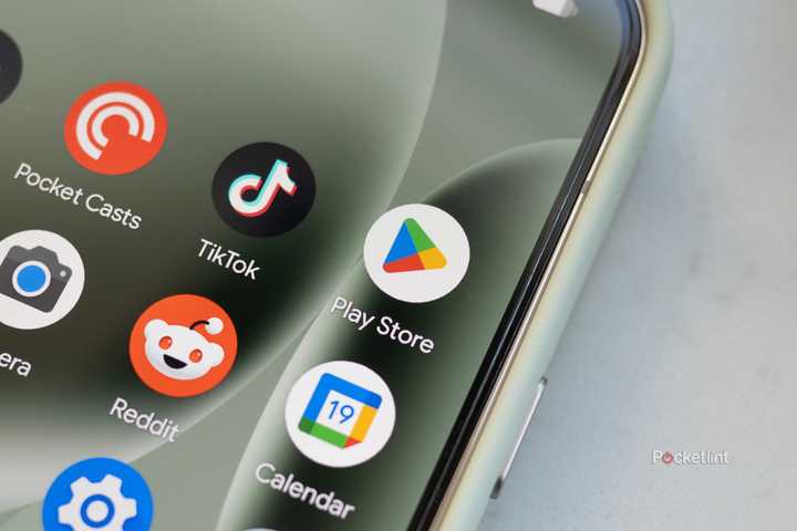 The Google Play Store's icon on a Pixel 9 