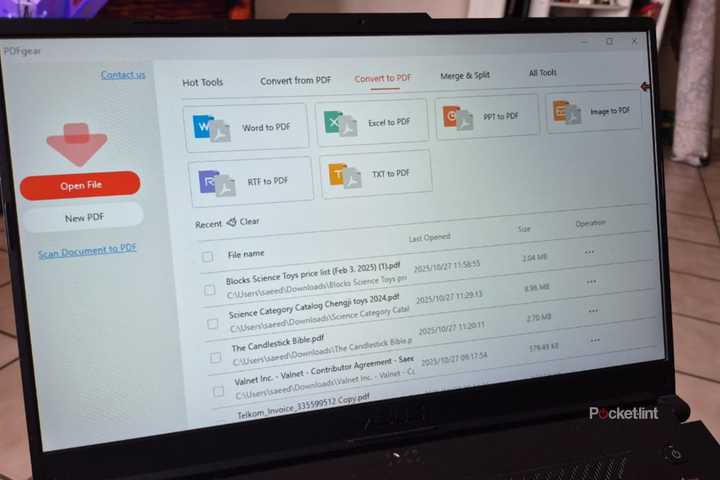 PDFgear on a laptop 