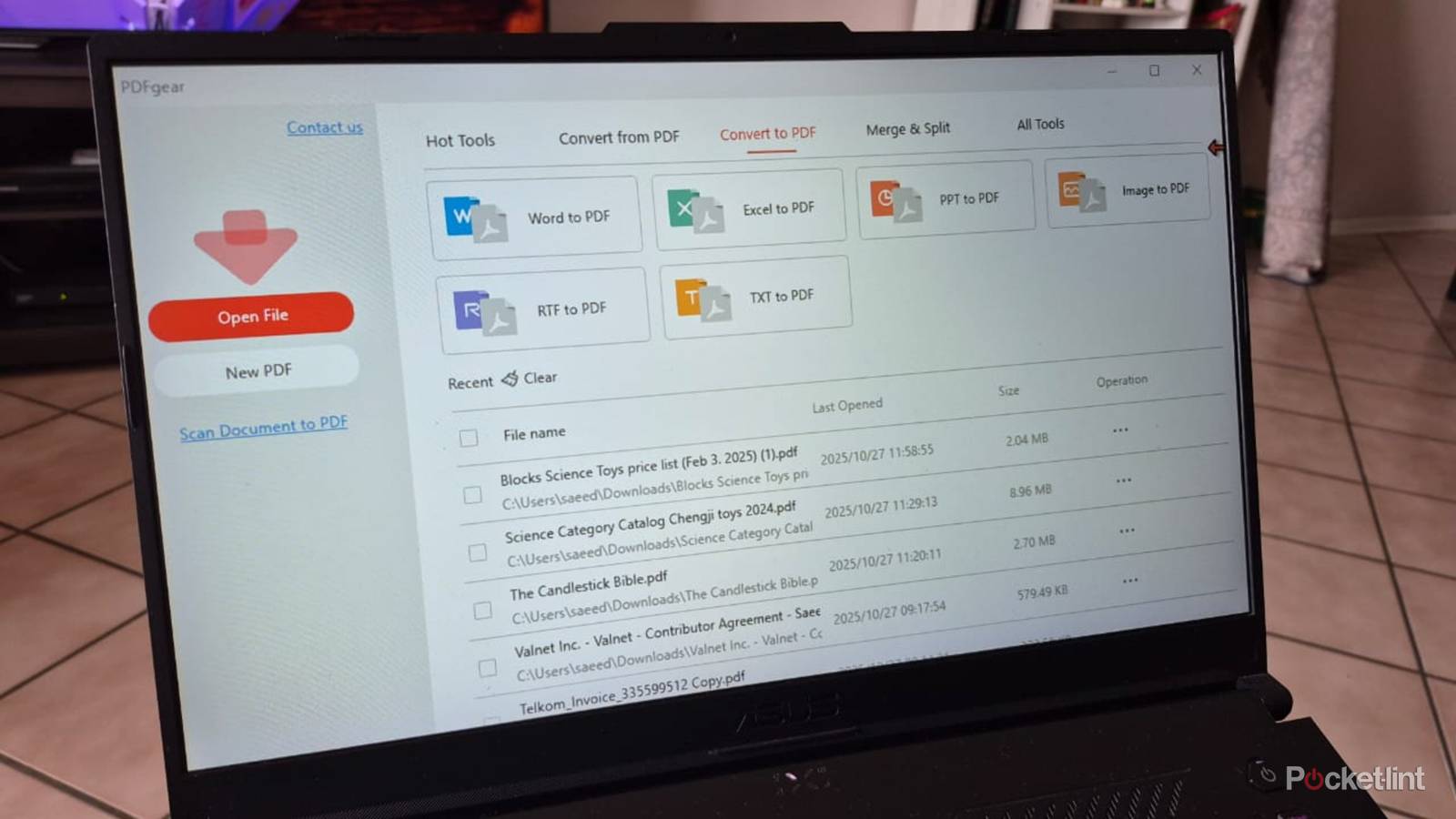 PDFgear on a laptop 