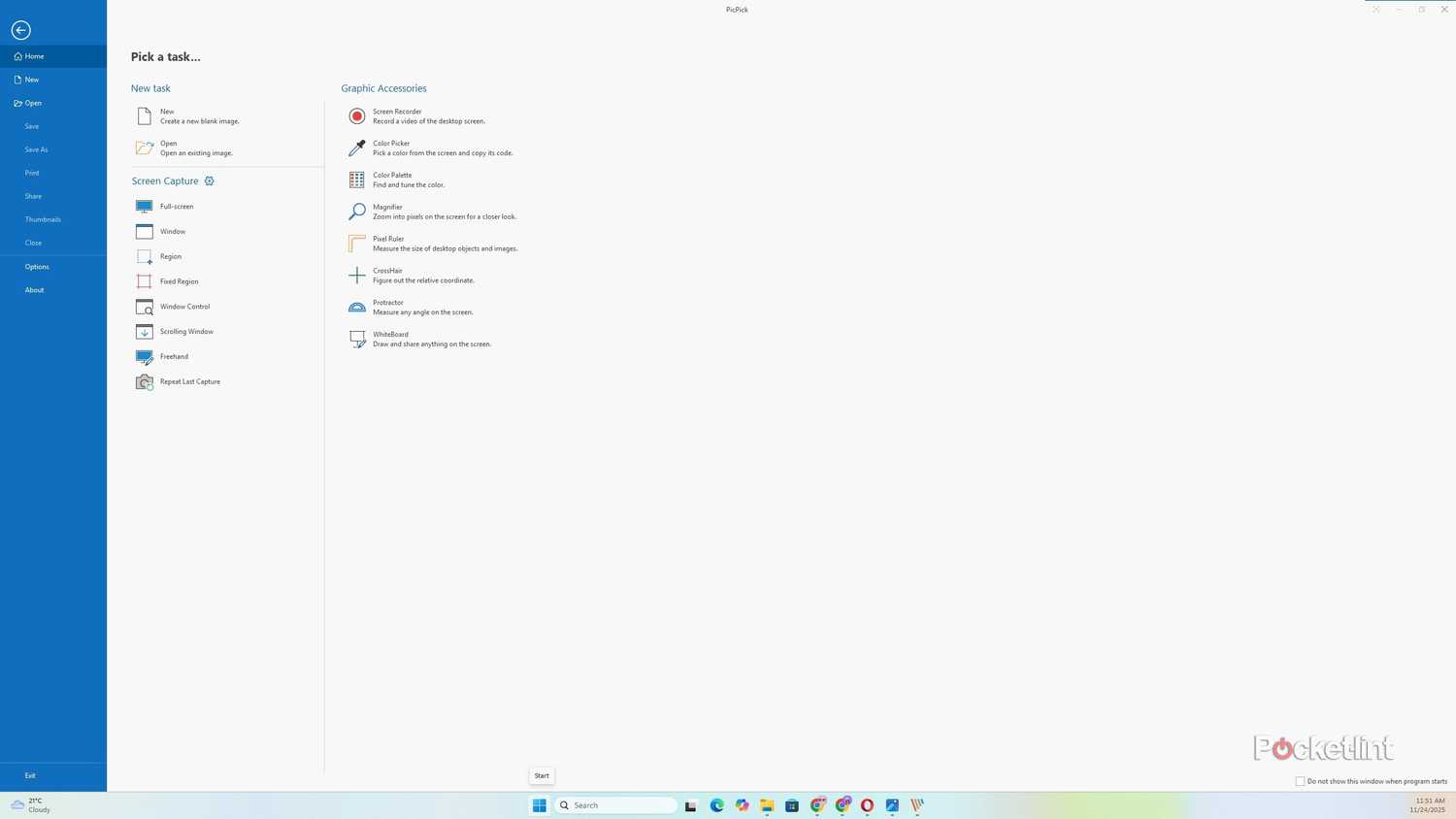 PicPick Main menu.