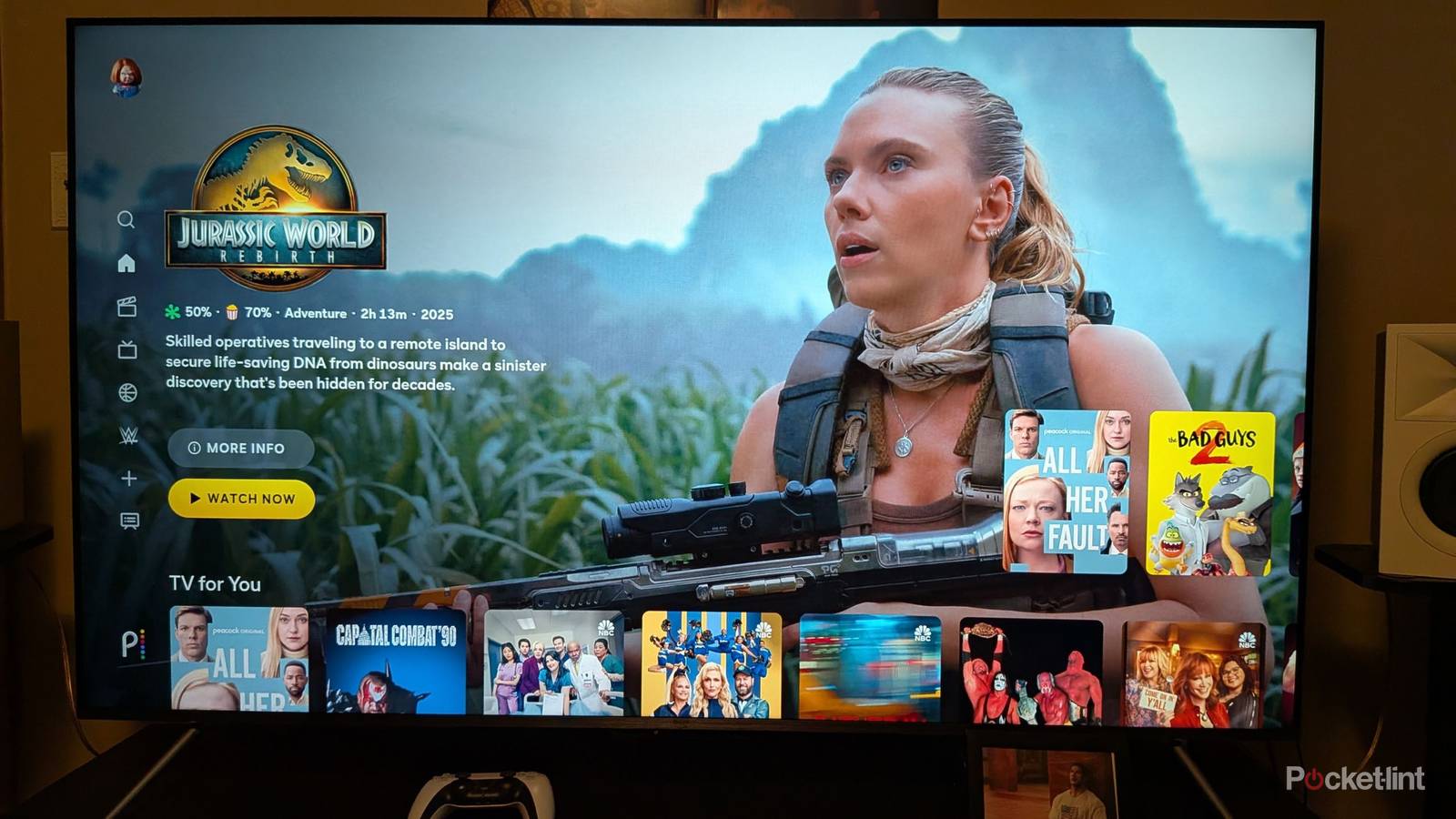 The Peacock app on Amazon Fire TV Omni QLED.