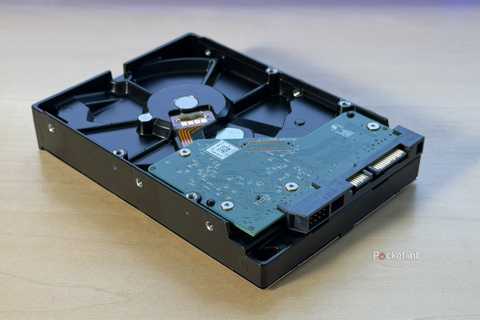 Hard drive on desk.