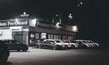 A used car lot. 