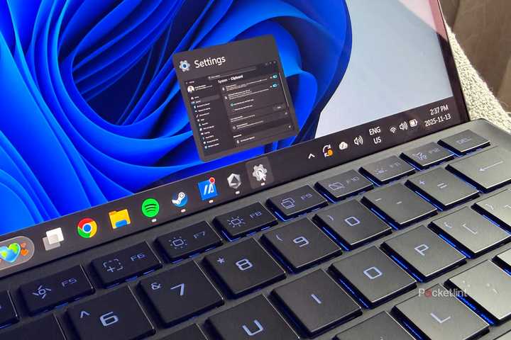 Taskbar on Windows 11 laptop.