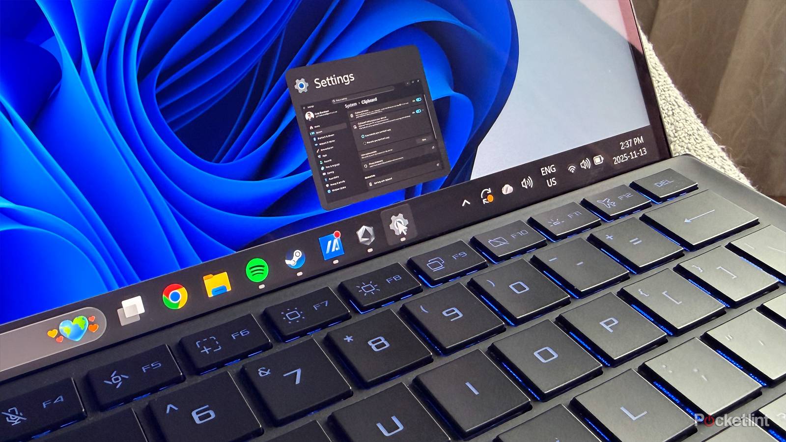 Taskbar on Windows 11 laptop.